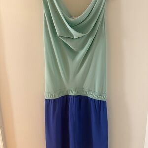 Diane Von Furstenberg Silk Color block Cowl Neckline Mini Dress in size 4